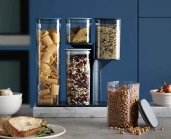 New Set de 5 pots de Rangement avec Support en Podium™ - Éditions Rangement & Conservation Alimentaire|Organisation Plans De Travail