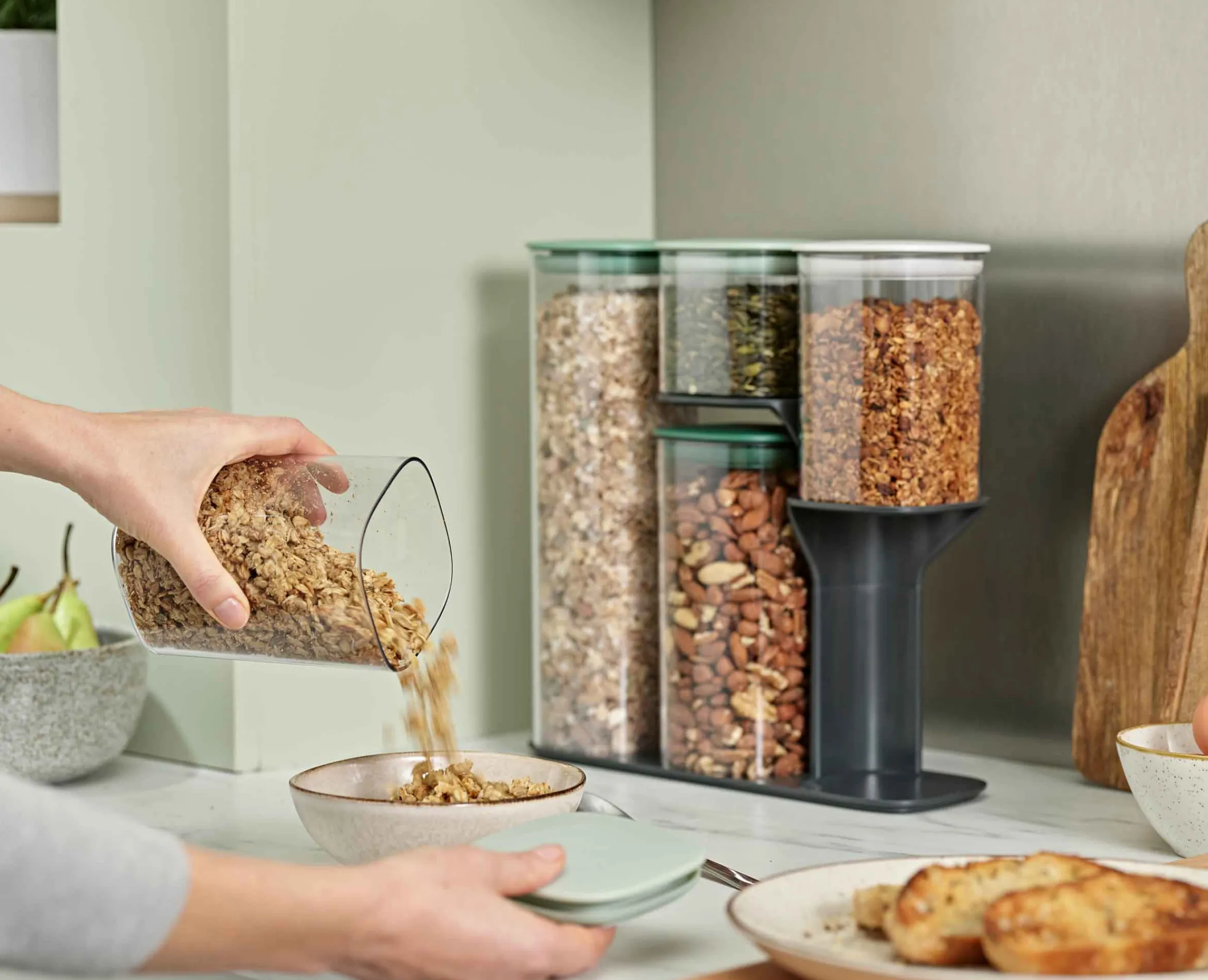 Sale Set de 5 pots de Rangement avec Support en Podium™ Rangement & Conservation Alimentaire|Organisation Plans De Travail
