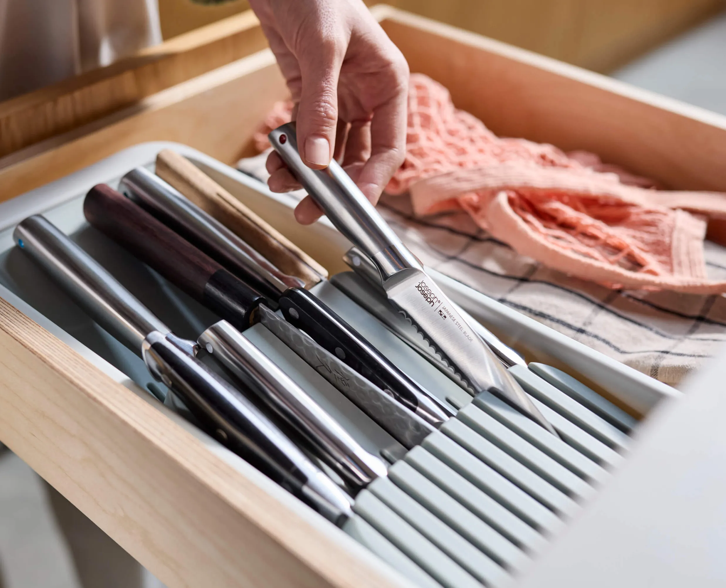 Set de 2 Range-Couverts et de Couteaux Compacts à Plusieurs Niveaux Drawerstore™ Rangements Tiroirs De Cuisine|Sets De Rangement Et Organisation Pour La Maison