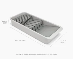 Set de 2 Range-Couverts et de Couteaux Compacts à Plusieurs Niveaux Drawerstore™ Rangements Tiroirs De Cuisine|Sets De Rangement Et Organisation Pour La Maison