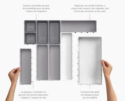 Best Set d'Organisateurs de Tiroir Modulaires de 10 pièces Foncé Blox™ Rangements Tiroirs De Cuisine