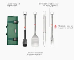Best Set d'Outils de BBQ Rétractables avec Étui GrillOut™ Accessoires & Ustensiles De Barbecue|Sets D'Ustensiles De Cuisine