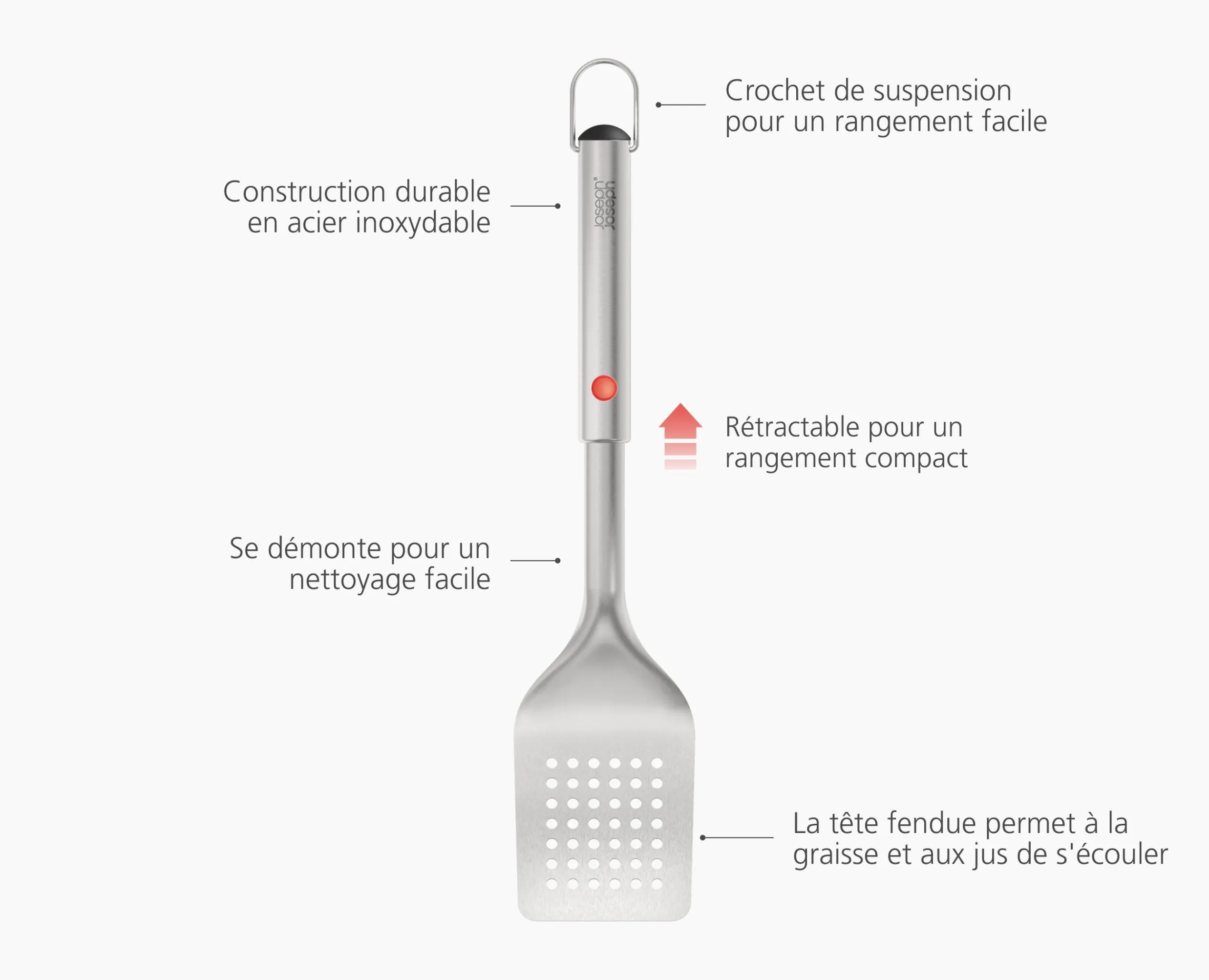 Hot Spatule de Barbecue Rétractable en Inox GrillOut™ Accessoires & Ustensiles De Barbecue