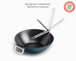 Outlet Wok Space antiadhésif en céramique 32 cm poignée pliante Poêles Et Casseroles